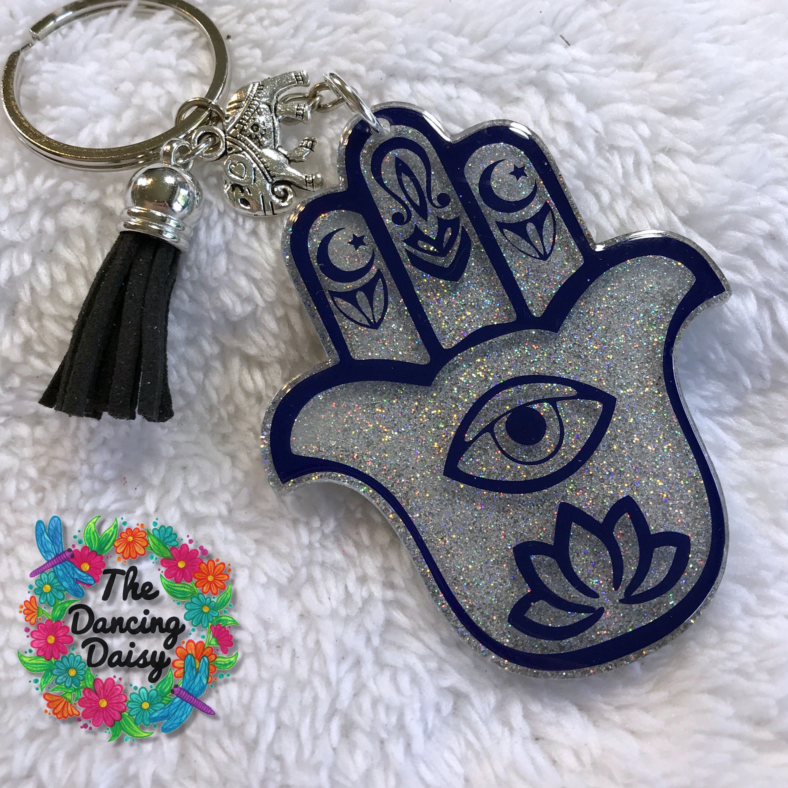 Hamsa Hand Acrylic Blanks for Key Chains and Badge Reel Crafts
