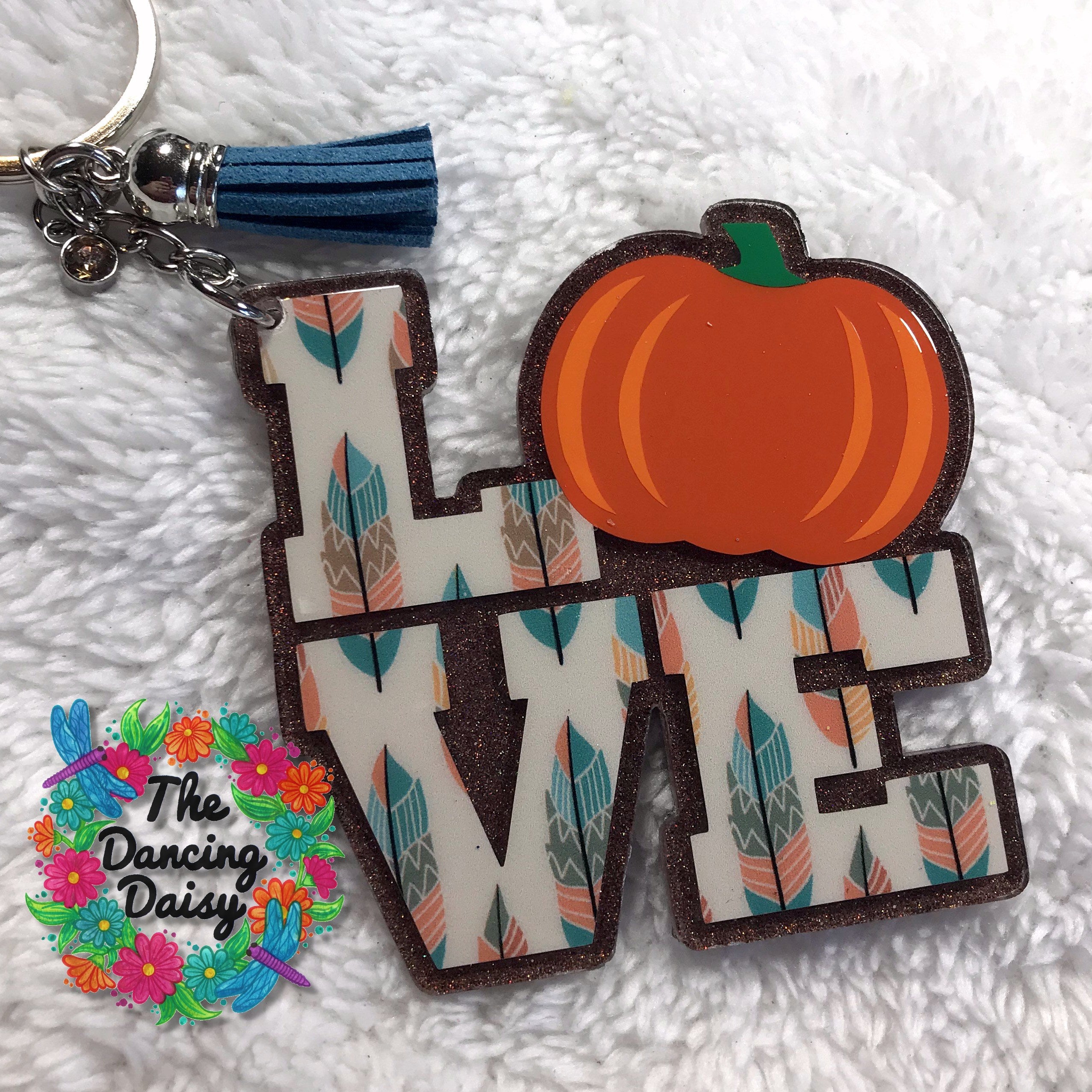 Love Pumpkin Acrylic Key Chain Blank Moxie Vinyls