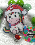 Christmas Unicorn Decal & Acrylic Blank COMBO