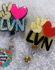 Peace Love LVN Badge Reel Blank