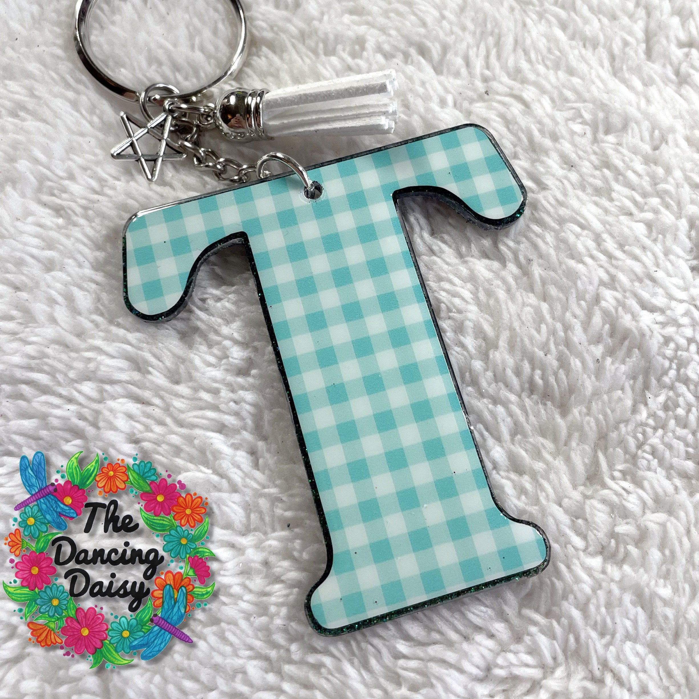 Acrylic Letter Keychain - T - ivory & birch