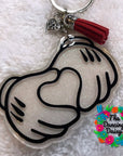 White Gloves Love Heart Acrylic Blank