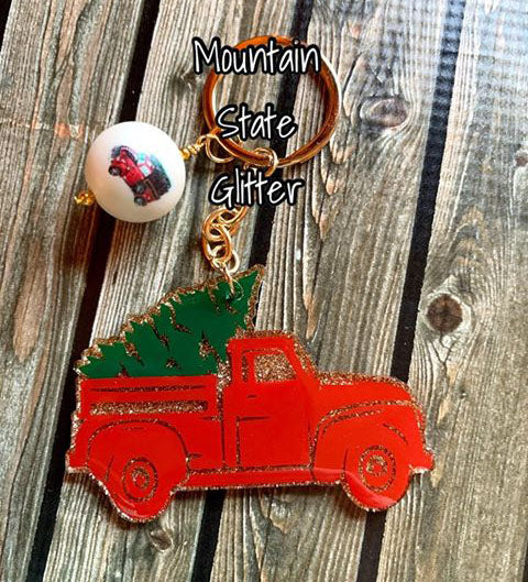 Christmas Tree Truck Acrylic Blank