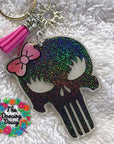 Skull with Bow Acrylic Blank