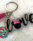 Love Girl Mouse Ears Acrylic Blank