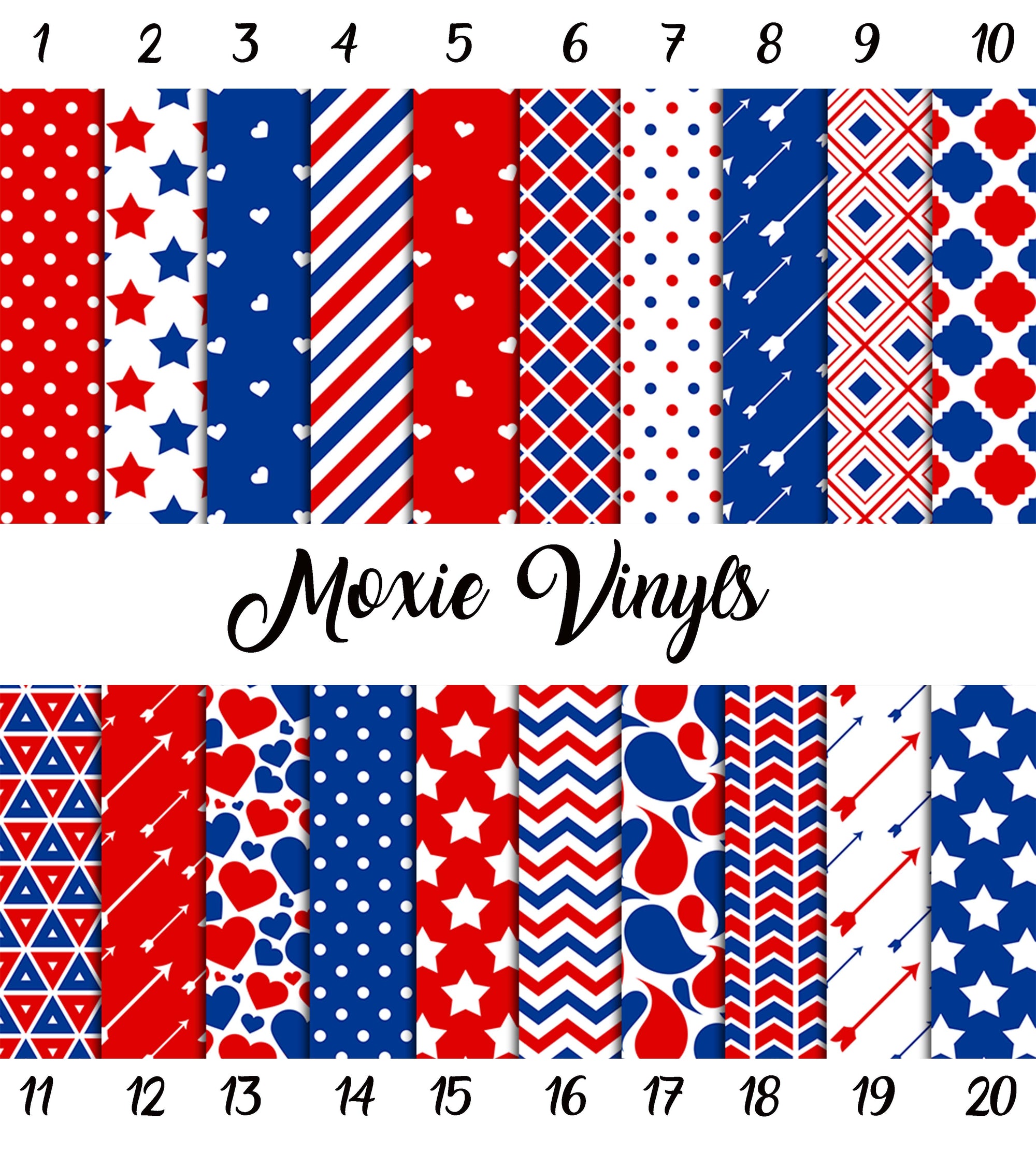 Red White & Blue Vinyl Patterns