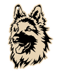 German Shepherd Long Coat Head Acrylic Blank