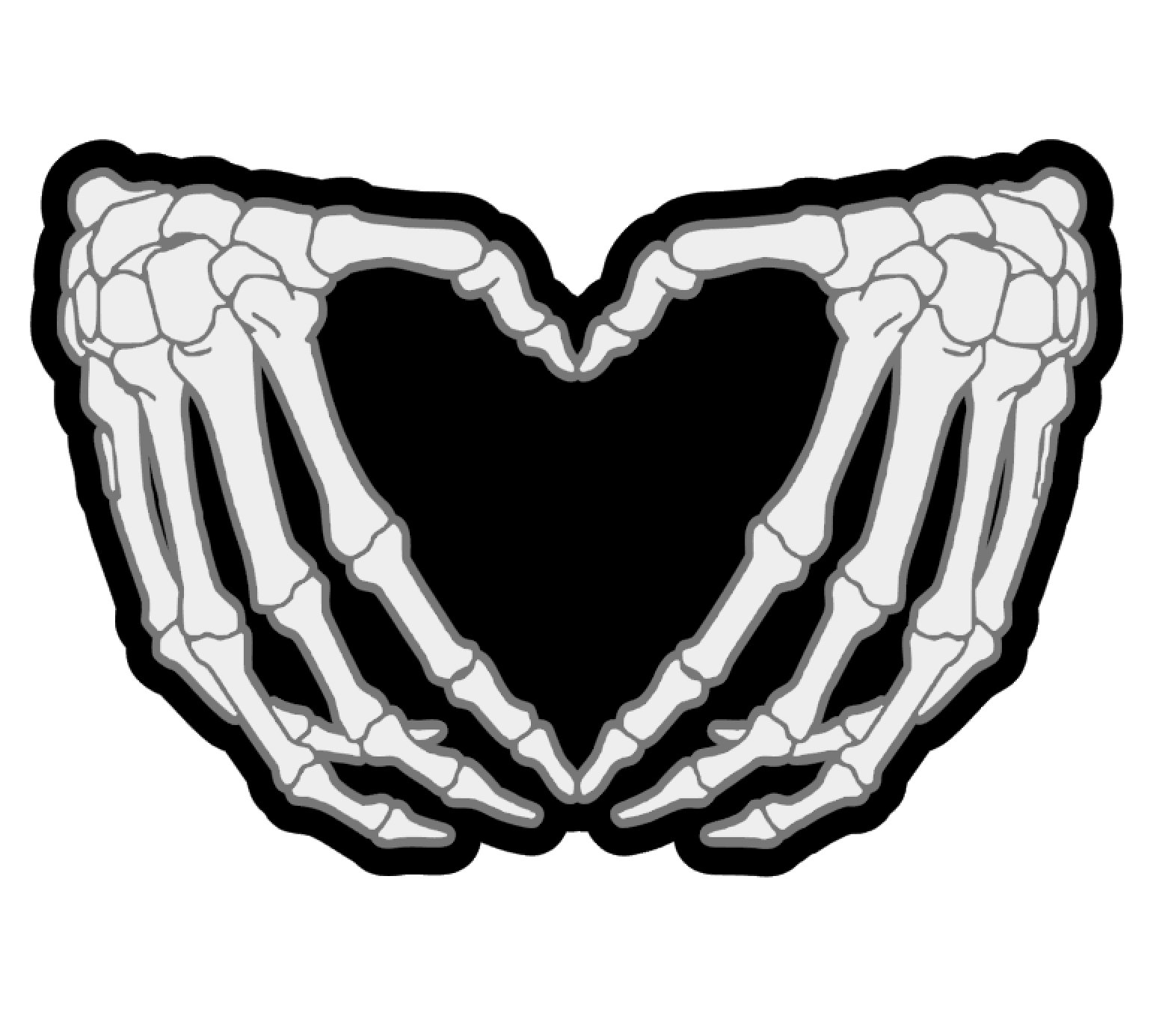 Skeleton Hands Heart Acrylic Blank