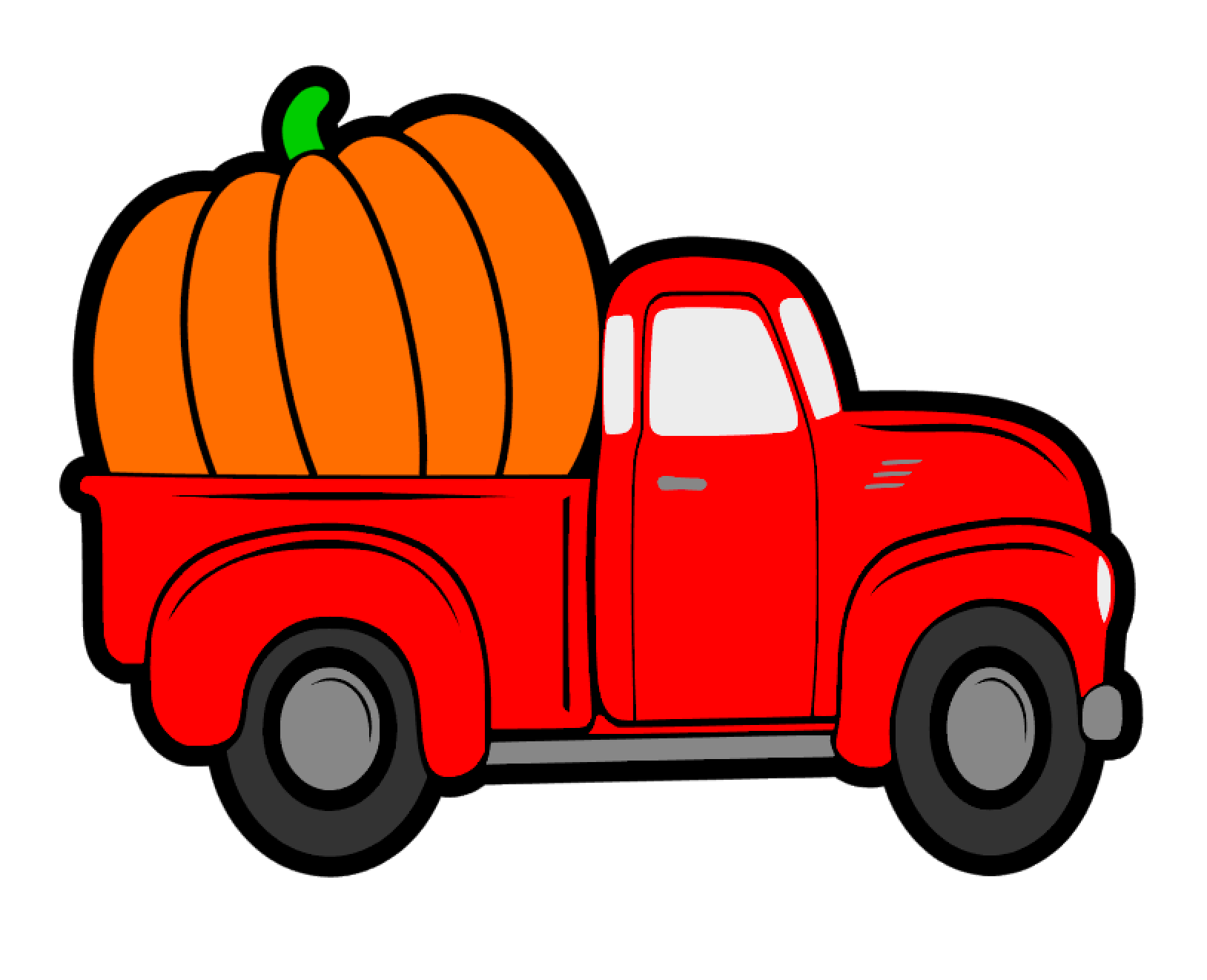 Pumpkin Vintage Truck Acrylic Blank