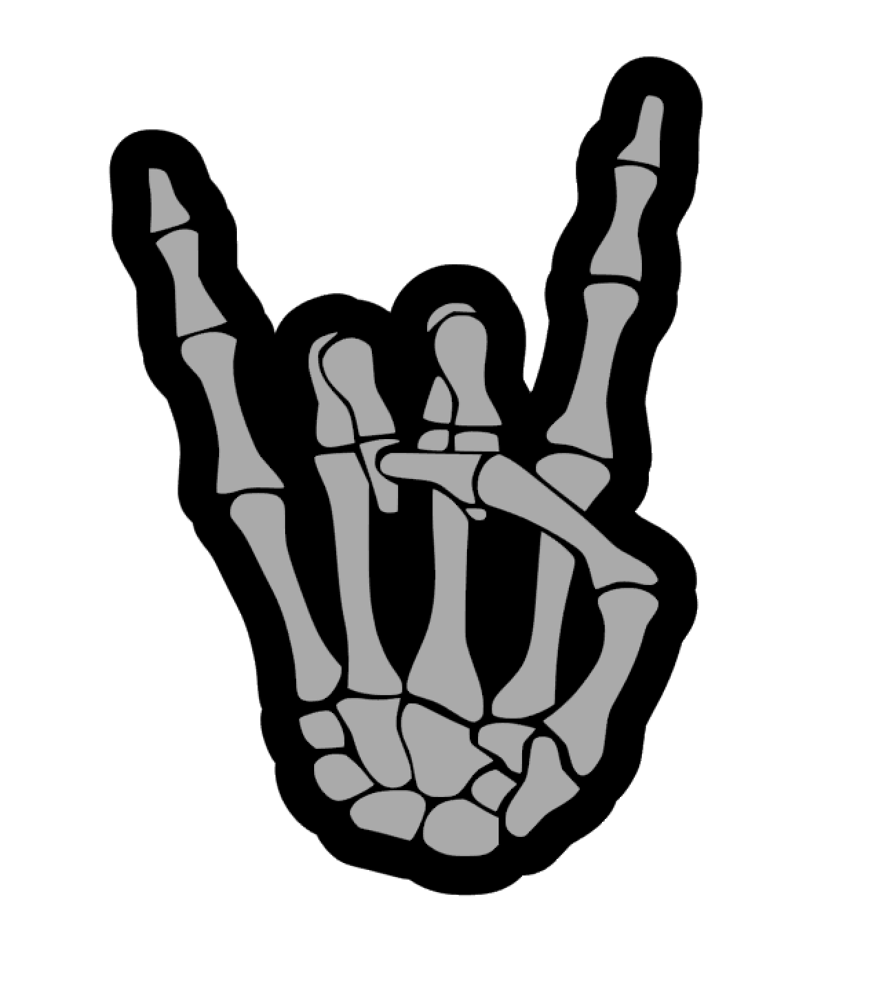 Skeleton Rock Horns Acrylic Blank