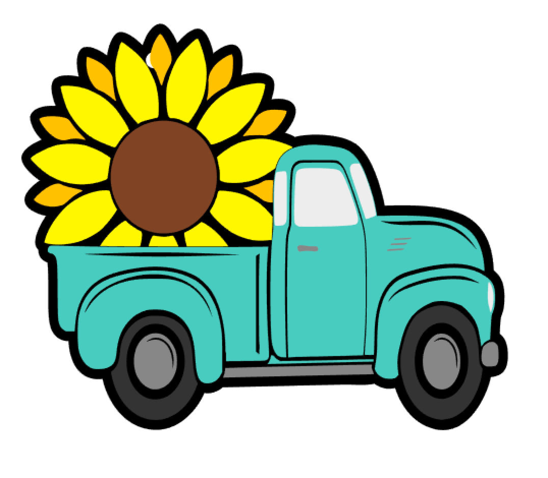 Sunflower Vintage Truck Acrylic Blank