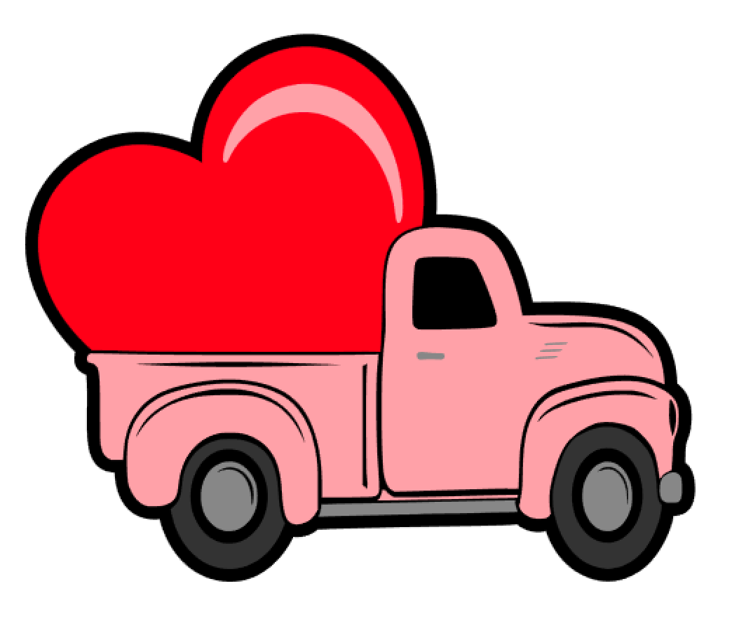 Heart Vintage Truck Acrylic Blank