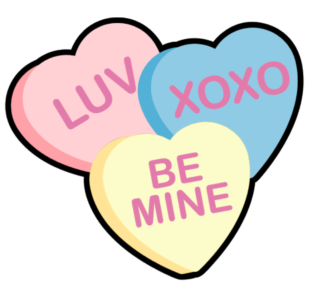 Pink Conversation Hearts (Be Mine) - Candy option available