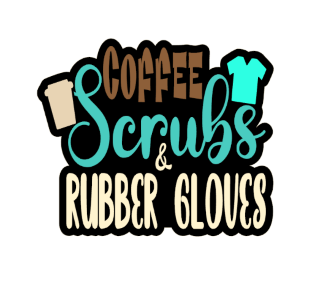Coffee Scrubs Rubber Gloves Acrylic Blank for Badge Reel Crafts