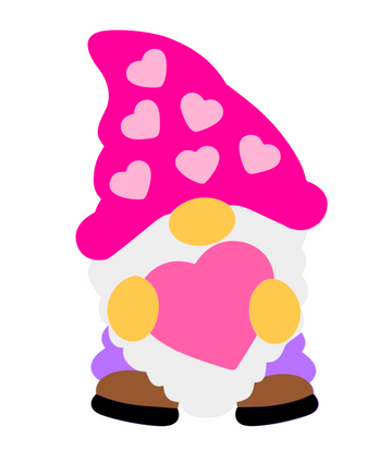 Valentine Gnome Decal