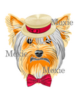 Hipster Yorkie Decal & Acrylic Blank COMBO