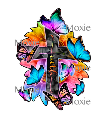 Butterfly Cross Decal & Acrylic Blank COMBO