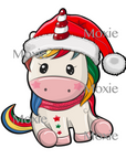 Christmas Unicorn Decal & Acrylic Blank COMBO