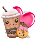 Coffee Donuts Decal & Acrylic Blank COMBO