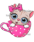 Kitten Coffee Cup Decal & Acrylic Blank COMBO