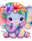 Elephant Flowers Decal & Acrylic Blank COMBO