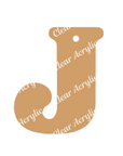 Alphabet Letter J Clear Acrylic Blank for Keychain Ornaments