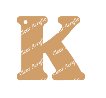 Alphabet Letter K Clear Acrylic Blank for Keychain Ornaments