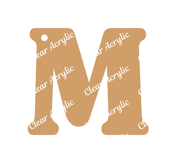 Alphabet Letter M Clear Acrylic Blank for Keychain Ornaments