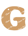 Alphabet Letter G Clear Acrylic Blank for Keychain Ornaments