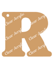 Alphabet Letter R Clear Acrylic Blank for Keychain Ornaments