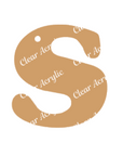 Alphabet Letter S Clear Acrylic Blank for Keychain Ornaments