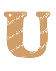 Alphabet Letter U Clear Acrylic Blank for Keychain Ornaments
