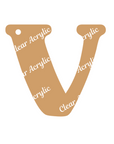 Alphabet Letter V Clear Acrylic Blank for Keychain Ornaments