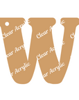 Alphabet Letter W Clear Acrylic Blank for Keychain Ornaments