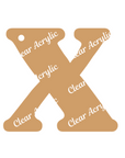 Alphabet Letter X Clear Acrylic Blank for Keychain Ornaments