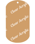 Military Dog Tag Shape Acrylic clear plastic Blanks