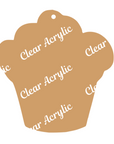 Cupcake Plastic Clear Acrylic Blank for Keychain Ornaments