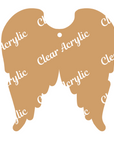Angel Wings Acrylic plastic clear keychain ornament blank