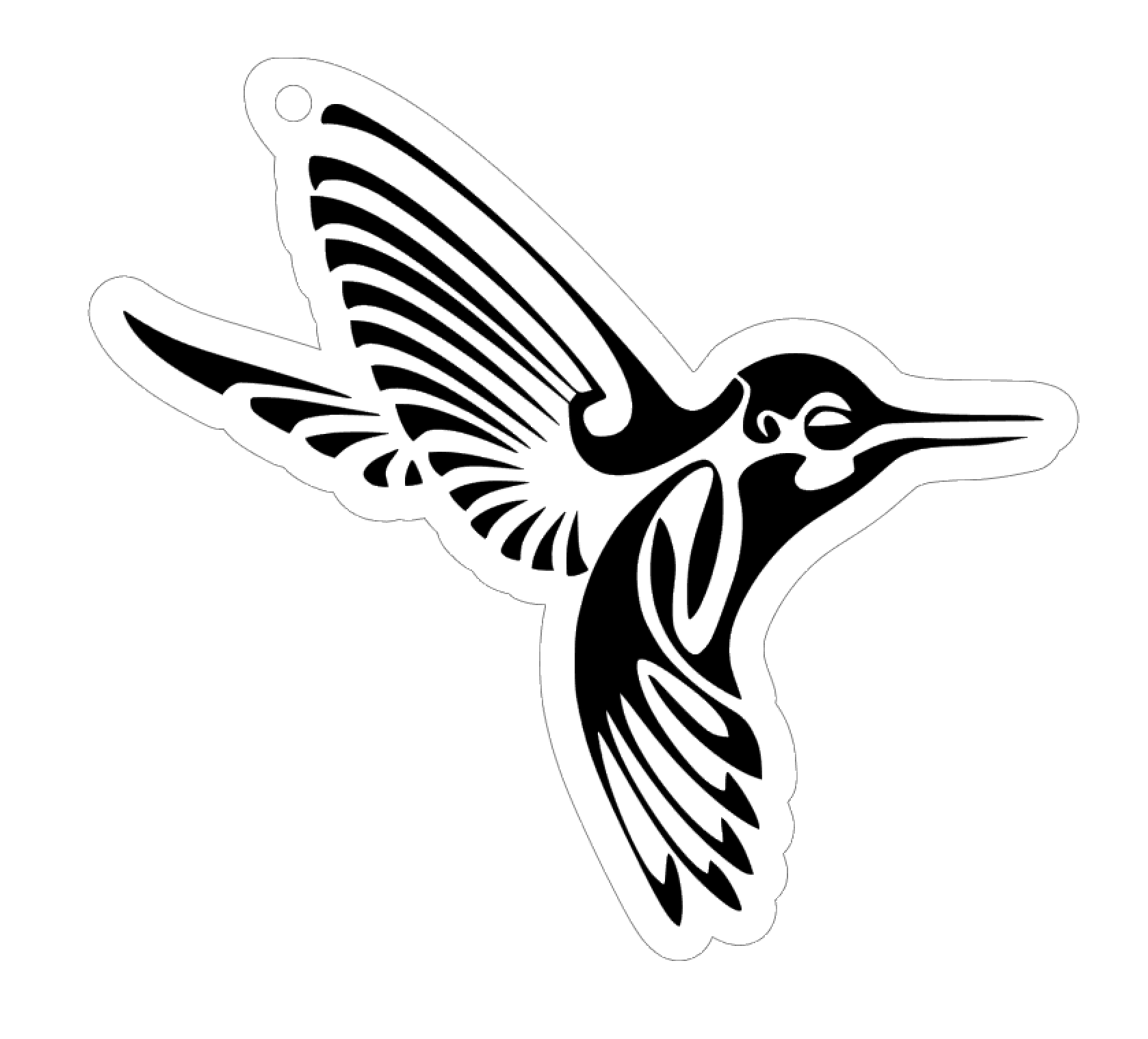 hummingbird clipart black
