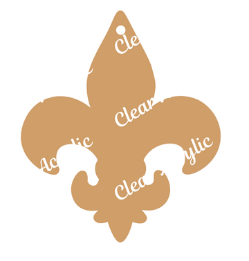 Fleur De Lis Scouts shape acrylic blank for keychains, bag tags, vinyl crafts