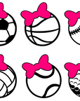 Sports Ball With Bow Acrylic Blank