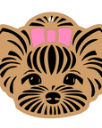 Yorkie face keychain blank