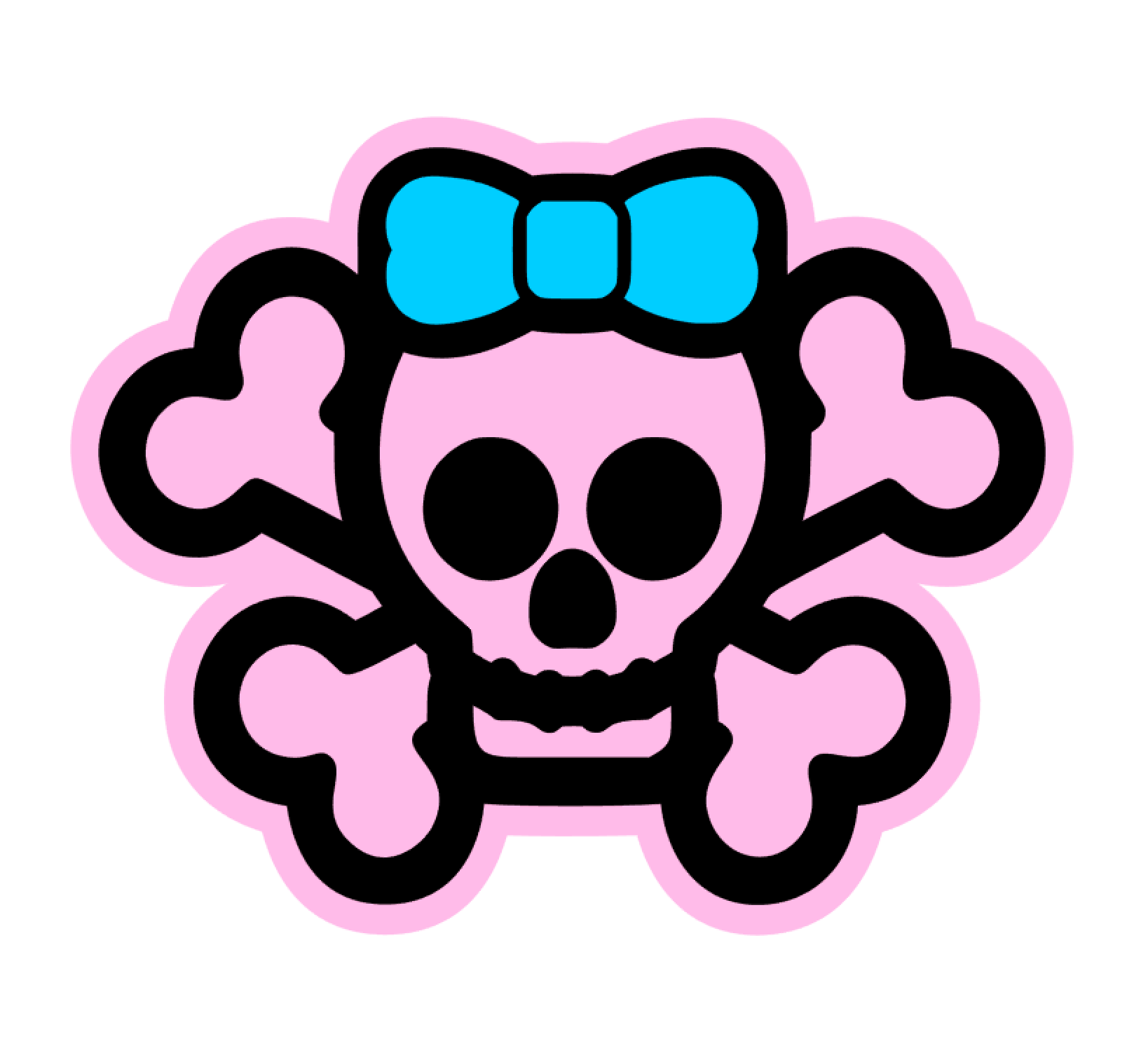 Skull Crossbones Girl Acrylic Blank
