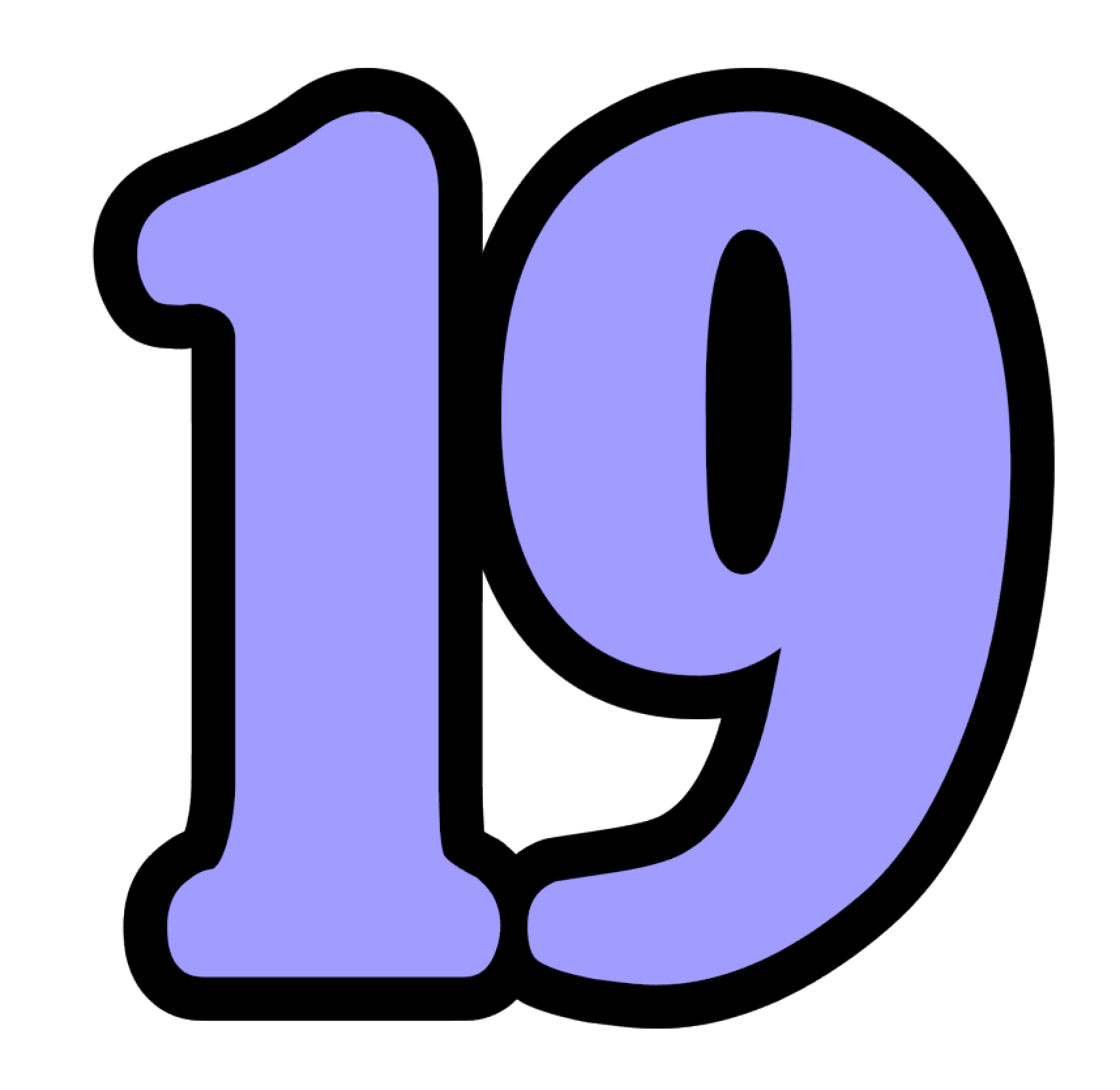 Number 19 Acrylic Blank