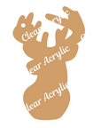 Deer Buck Stag Antlers Head Acrylic Blank for Key Chains