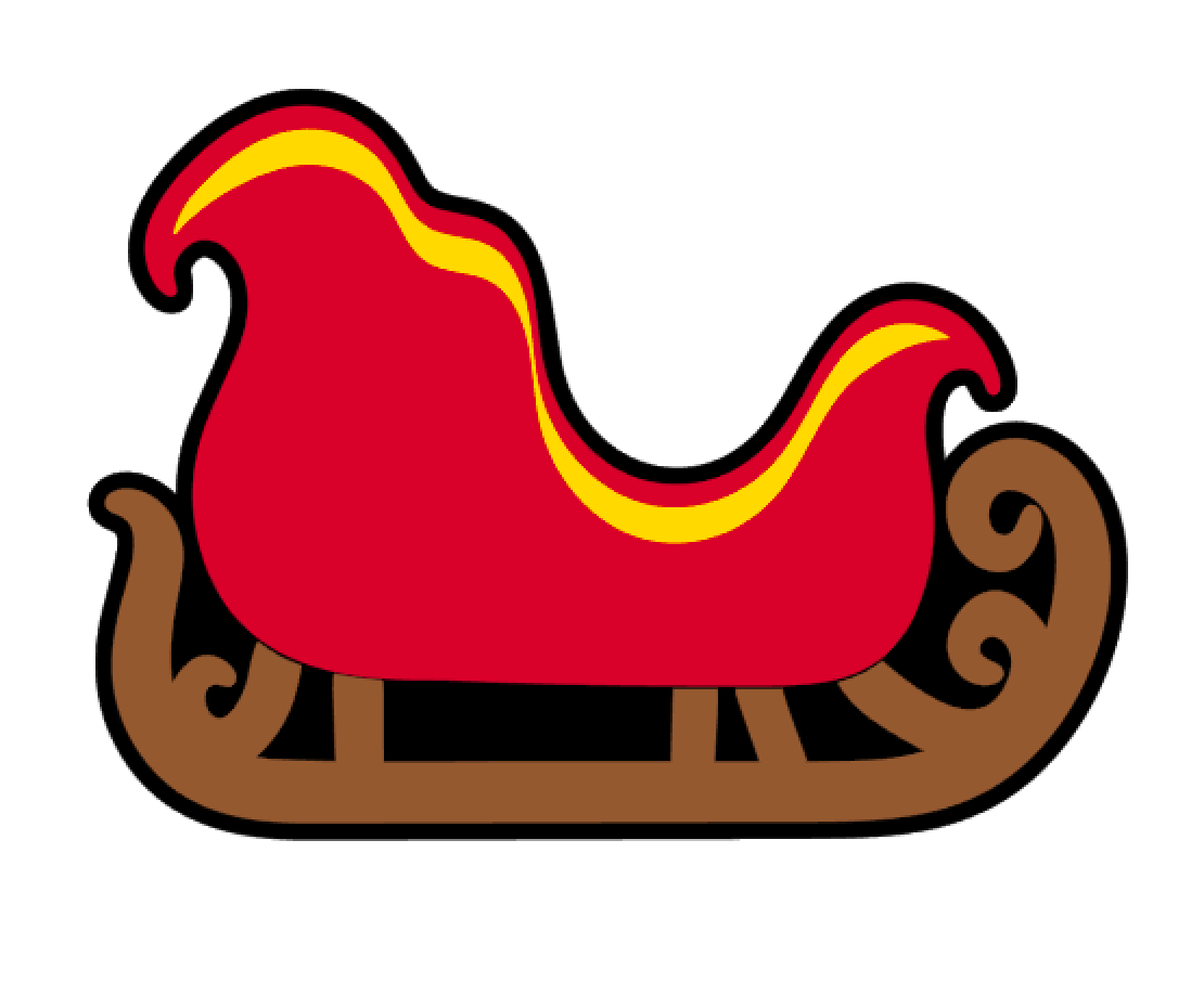 santas sleigh clipart easy