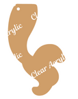 Mermaid Tail Curved Acrylic Key Chain Blanks