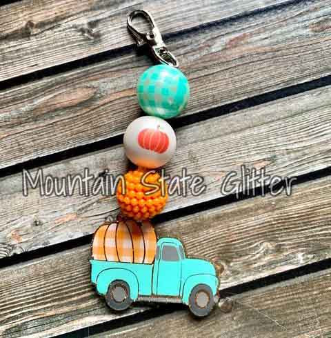 Pumpkin Vintage Truck Acrylic Blank