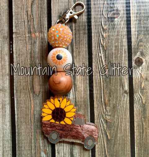 Sunflower Vintage Truck Acrylic Blank