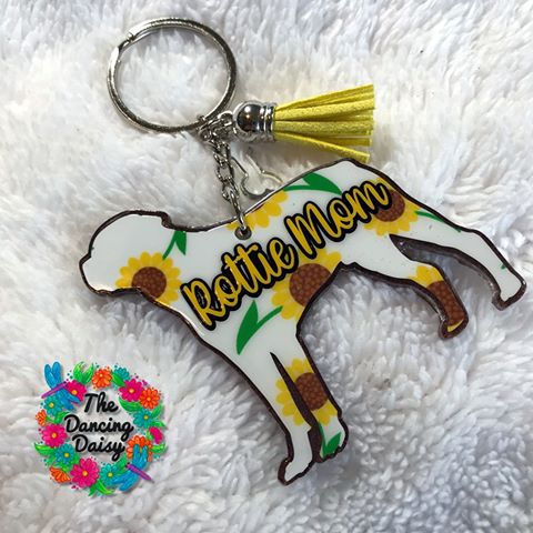 Rottweiler Dog Acrylic Key Chain Blank – Moxie Vinyls